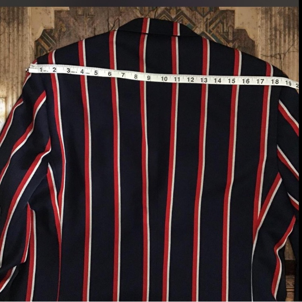 Brooks Brothers Rare Luxury Navy Blazer with Red and White Stripes High Quality - Picture 7 of 15